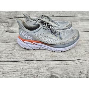 Hoka One One Womens Clifton 8 Blue Running Shoes Sneakers Size 9B. No Insoles